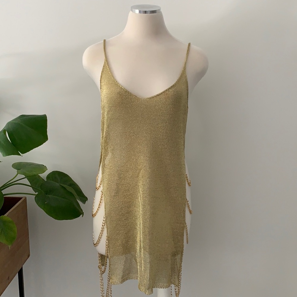 Women’s Gold Shimmer Cover Up Size L
